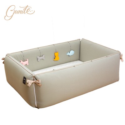 【8/19起出貨】【gunite】落地式沙發嬰兒陪睡床0-6歲(瑞典綠)