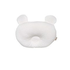 【韓國 lolbaby】3D立體純棉造型嬰兒枕_熊熊(白)
